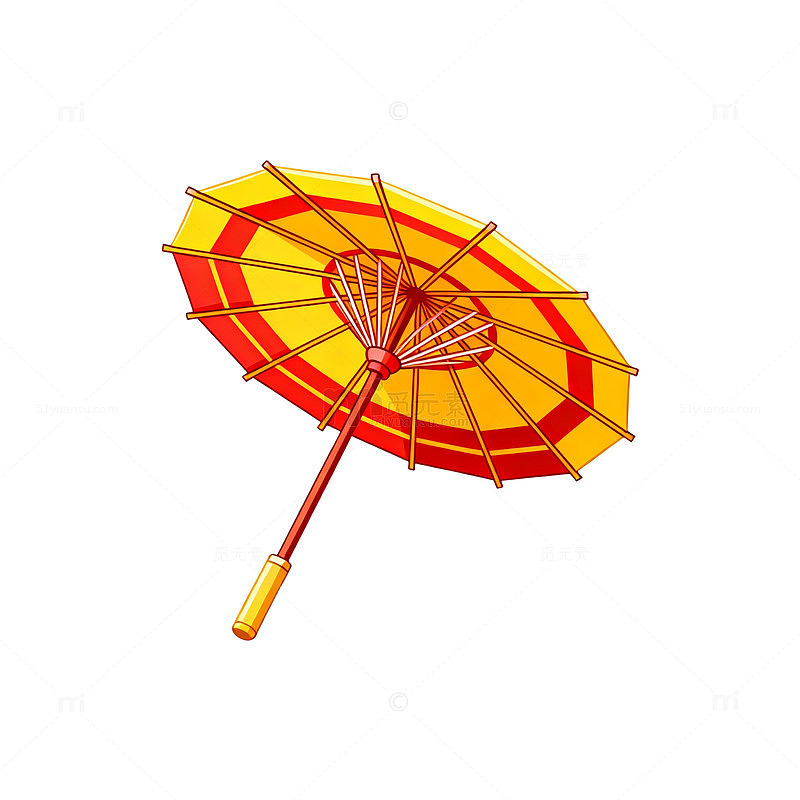 卡通风传统油纸伞插画设计素材