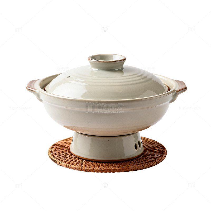 极简风陶瓷砂锅静物素材