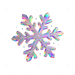 炫彩风冬季雪花晶莹装饰设计素材
