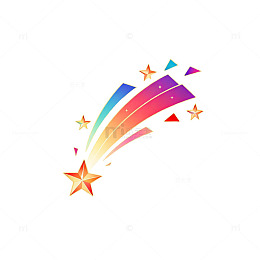 扁平风流星闪耀星星矢量素材