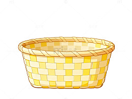 手绘风编织篮子插画设计素材