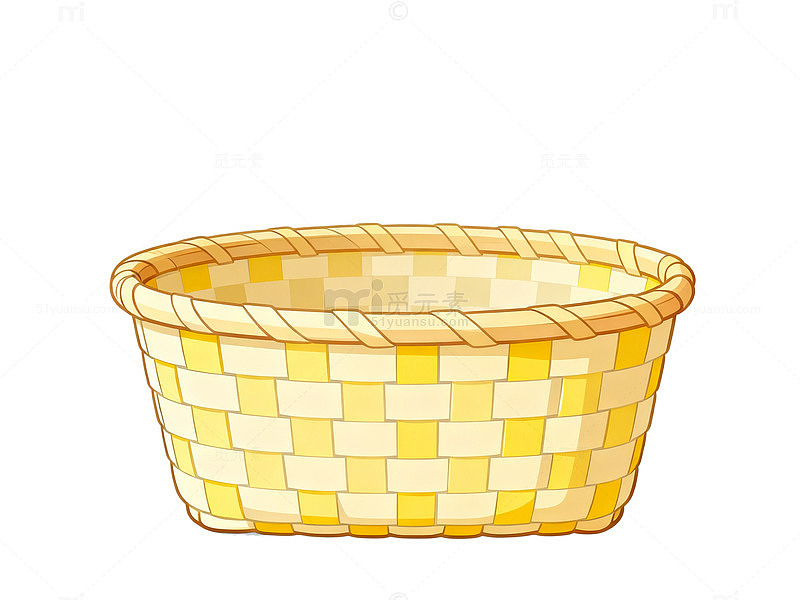 手绘风编织篮子插画设计素材