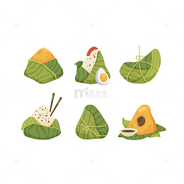 卡通风端午节粽子手绘设计素材