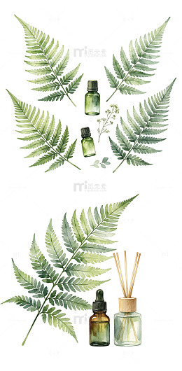 蕨类小叶碎片迷你蕨类叶片单片