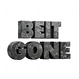 3D立体金属风BEITGONE文字设计素材