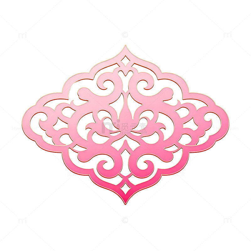 渐变风粉色花纹装饰图案设计素材
