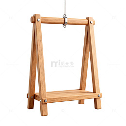 极简风木质画架悬挂设计素材