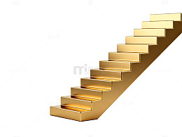 3D风格金色楼梯立体设计素材