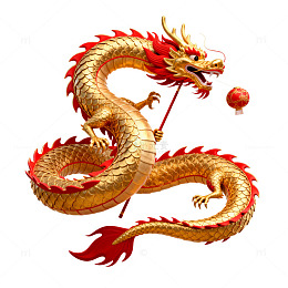 3D风格金色中国龙矢量设计素材