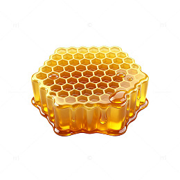 3D风格蜂巢蜂蜜透明素材