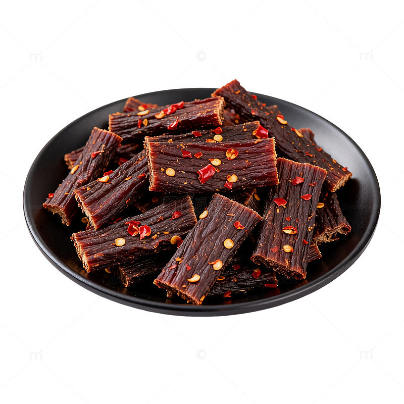 写实风麻辣牛肉干美食素材