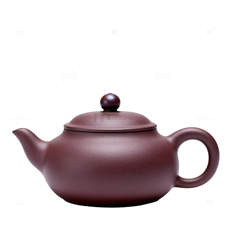 简约风紫砂茶壶静物素材