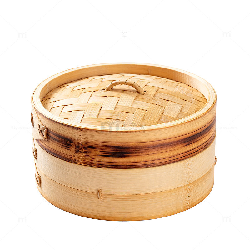 简约风中式竹制蒸笼设计素材