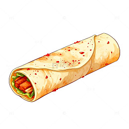 手绘风美食卷饼插画设计素材