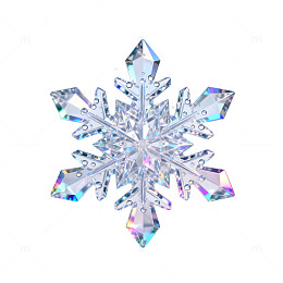 晶莹风雪花水晶立体设计素材