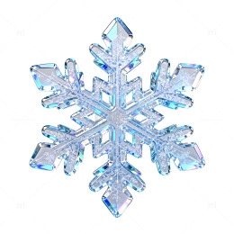 晶莹风雪花晶体3D渲染设计素材