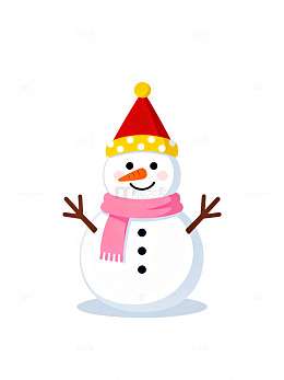 卡通风圣诞雪人插画设计素材