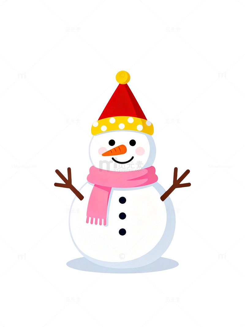 卡通风圣诞雪人插画设计素材