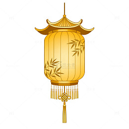 国风手绘灯笼竹叶装饰设计素材