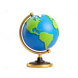 3D风格地球仪世界地图设计素材