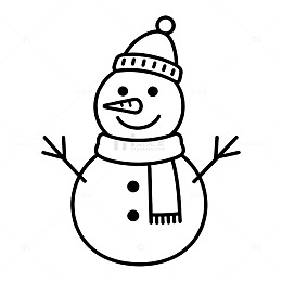 简笔画风格雪人冬季卡通设计素材