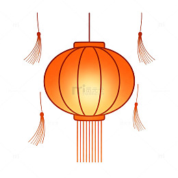 扁平风灯笼节日装饰矢量素材