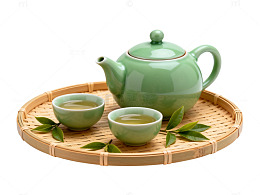 简约风茶具摆拍素材