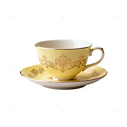 古典风黄色茶杯瓷器设计素材