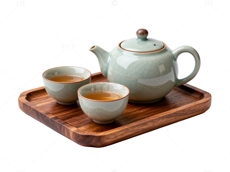 极简风茶具套装静物素材