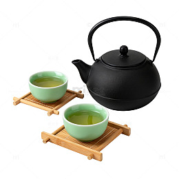 简约风茶具组合手绘设计素材