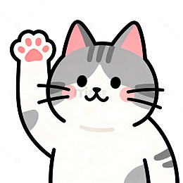 卡通风可爱猫咪挥手插画设计素材