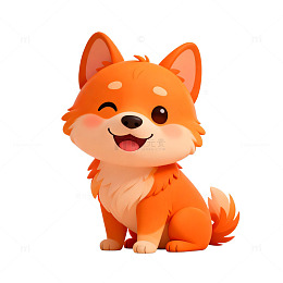 卡通风可爱柴犬3D模型设计素材