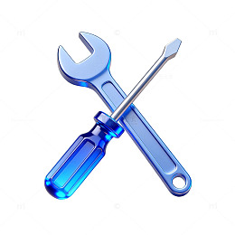 透明风工具螺丝刀扳手设计素材
