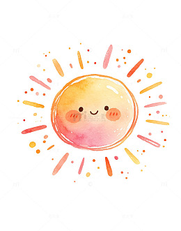 涂鸦 点状 笔触 手绘 太阳