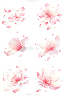 简笔花瓣碎片手绘花朵