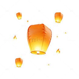 简约风灯笼飘浮矢量设计素材