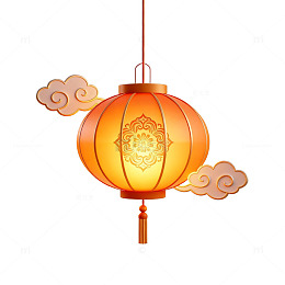 国风手绘灯笼云纹设计素材