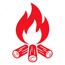 简约风篝火火焰矢量图标设计素材