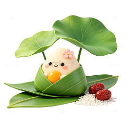 萌系风端午节粽子卡通设计素材