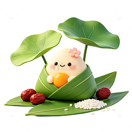 萌系端午节粽子卡通设计素材