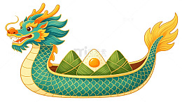 卡通端午节龙舟粽子设计素材