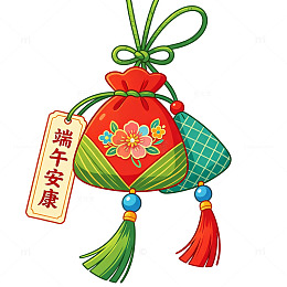 卡通风端午节香囊手绘设计素材
