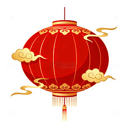 卡通风春节红灯笼设计素材