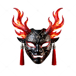 暗黑风火焰恶魔面具设计素材