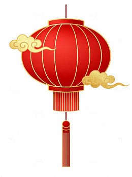 矢量风春节灯笼红色传统装饰素材