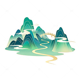 国风山水意境插画设计素材