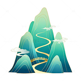 国风山水意境插画设计素材