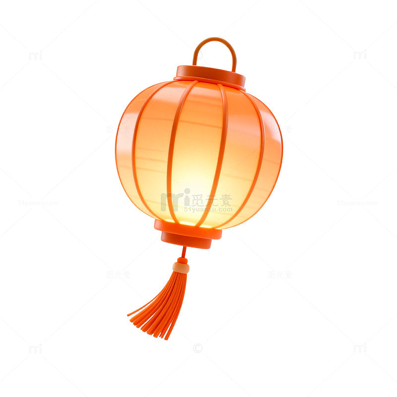 3D渲染风中式灯笼光影设计素材