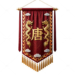 国风复古唐字龙纹挂毯设计素材