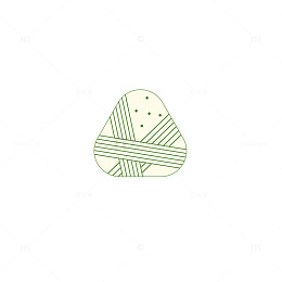 极简风几何图案线条粽子装饰设计素材